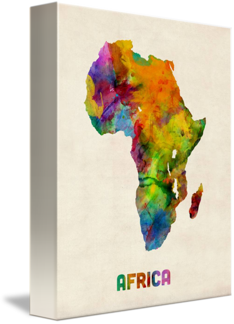 469x650 Africa Watercolor Map By Michael Tompsett - Africa Watercolor