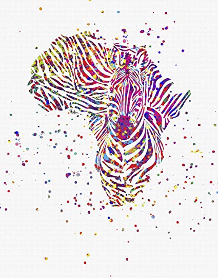 425x541 Studio Xstofer... Zebra Africa ~ Watercolor Splatter - Africa Watercolor