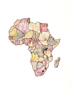 236x296 5x7 Or 8.5x11 - Africa Watercolor