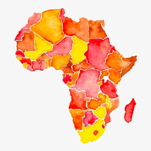 510x510 Watercolor Africa Map, Watercolor Clipart, Africa Clipart, Map - Africa Watercolor