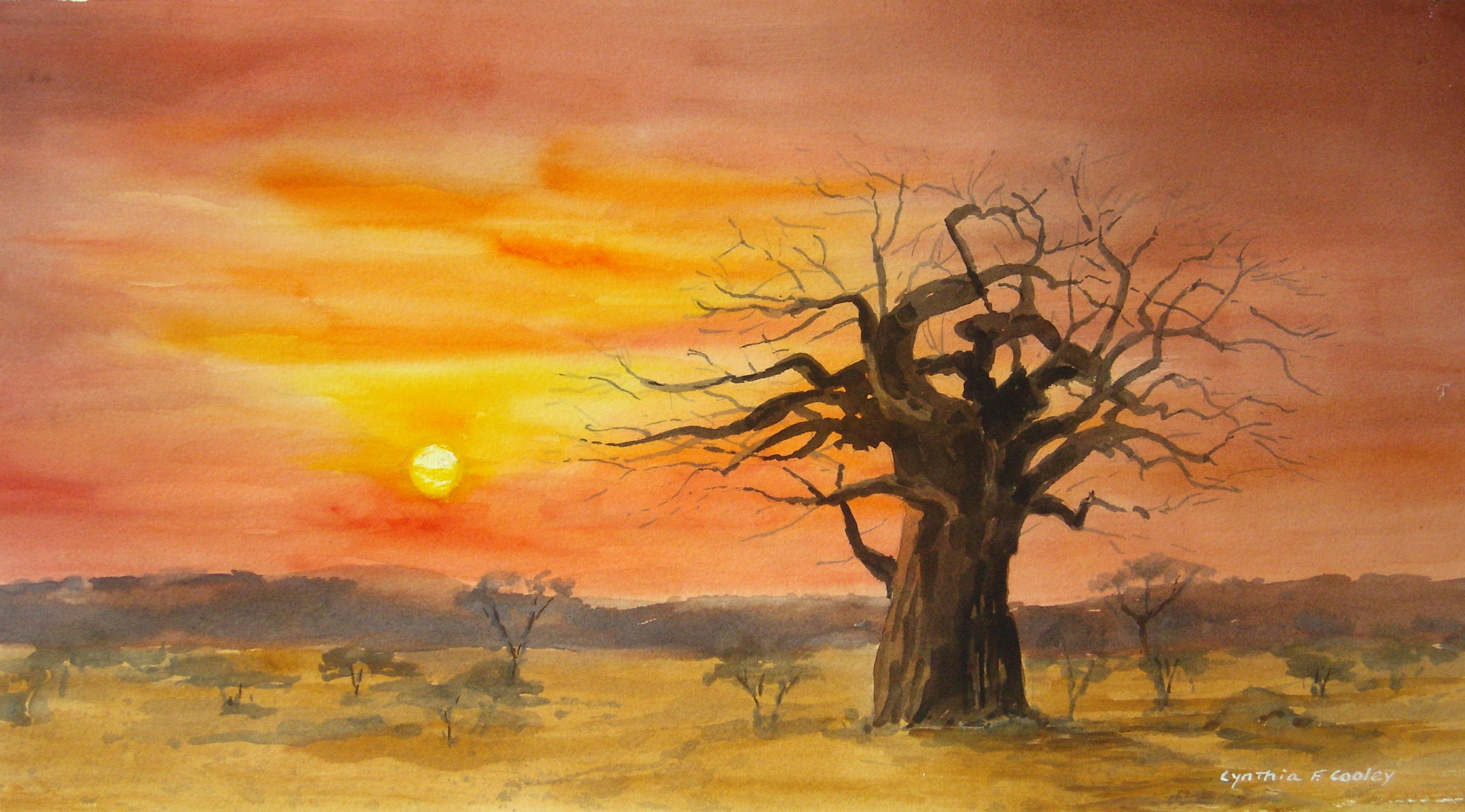 3142x1744 Worldwide Paintings - Africa Watercolor