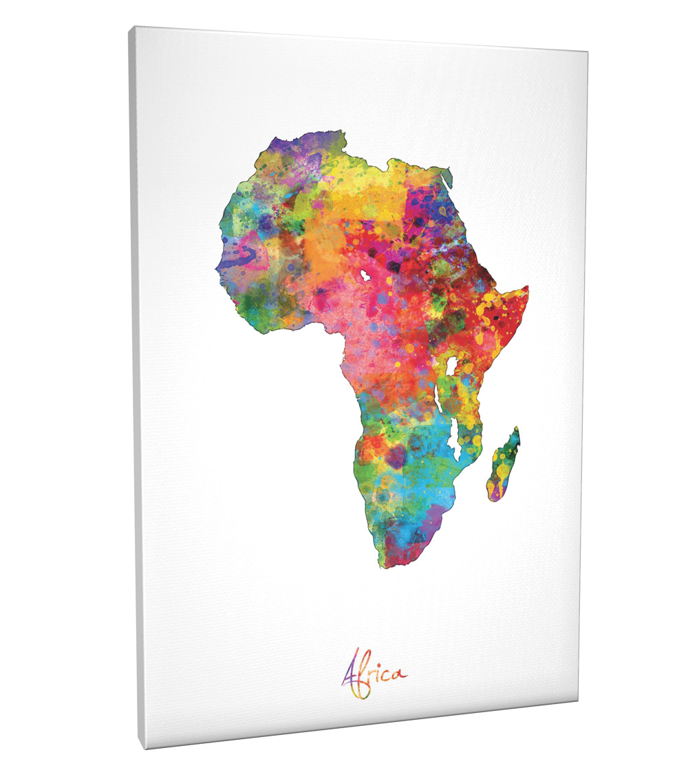 1000x1120 Africa Watercolor Map Box Canvas And Poster Print (2145) Ebay - Africa Watercolor