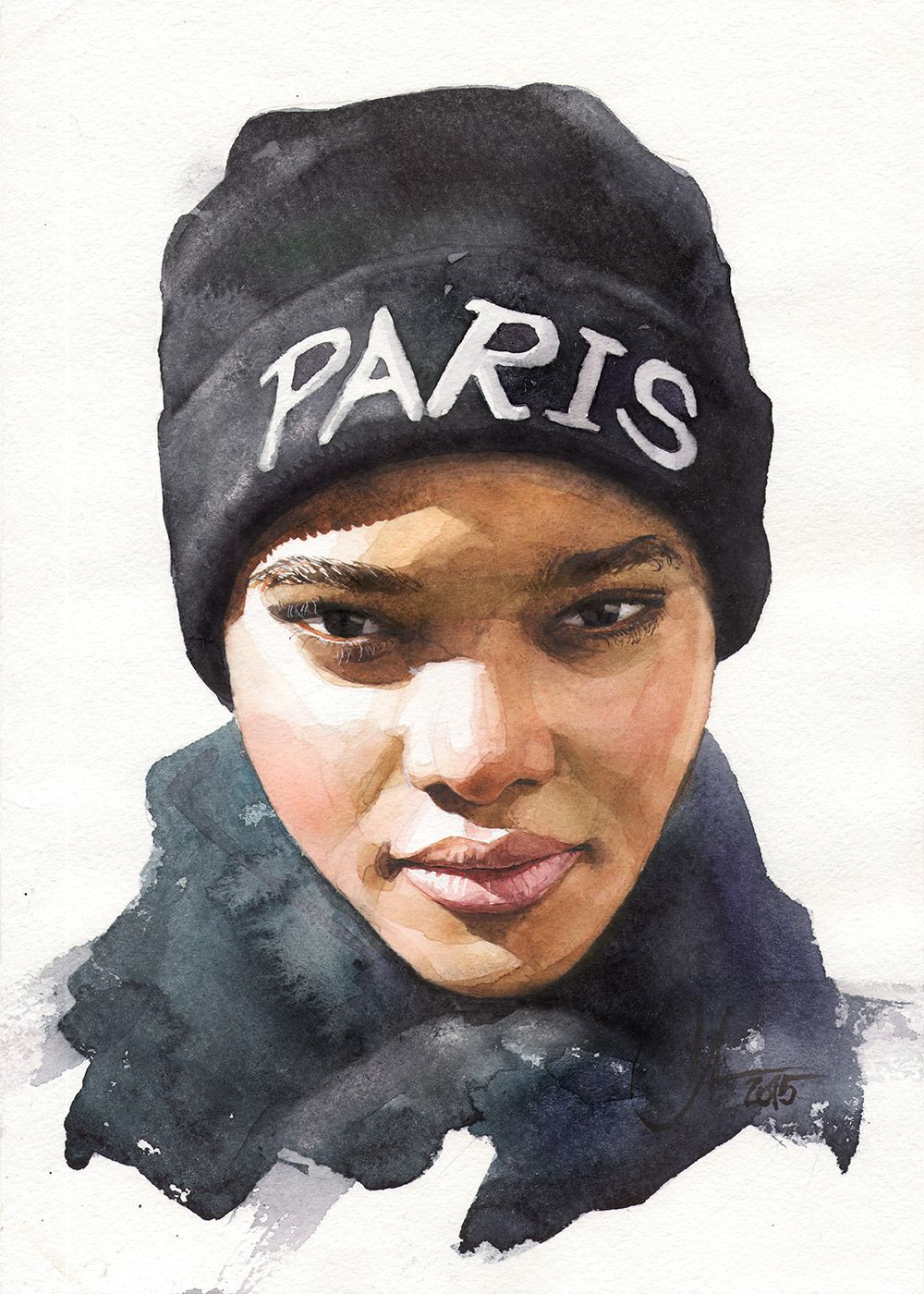 1000x1400 Paris - African American Watercolor