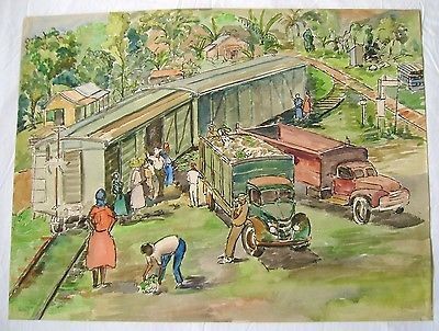 400x302 Vintage African American Watercolor Painting - African American Watercolor