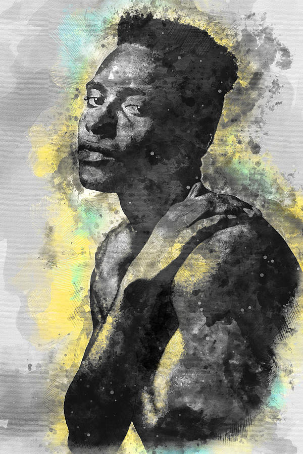 600x900 African American Male Watercolor Digital Art By Sharalee Art - African American Watercolor