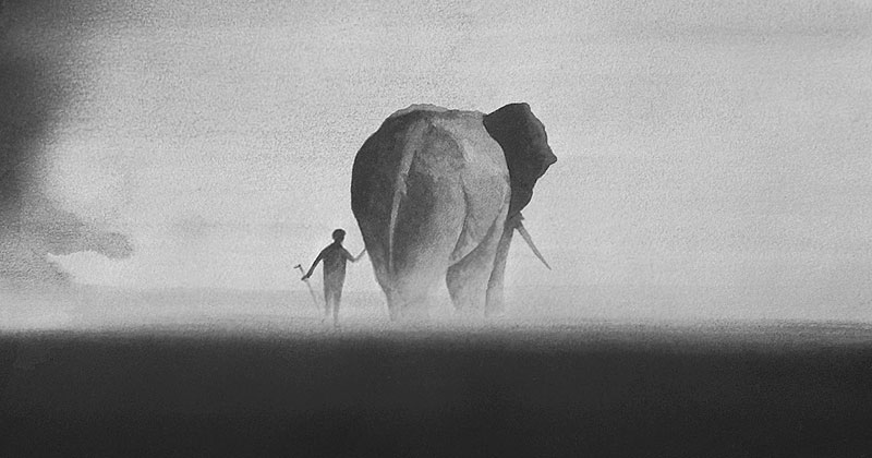 800x420 Ethereal Black And White Watercolor Paintings By Elicia Edijanto - African Watercolor Paintings