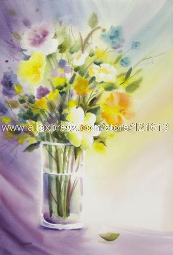 339x499 Watercolor Painting Fine Art Vase Handmade Mexico Oil Paintings - African Watercolor Paintings