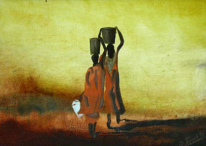 405x287 Watercolour Paintings - African Watercolor Paintings