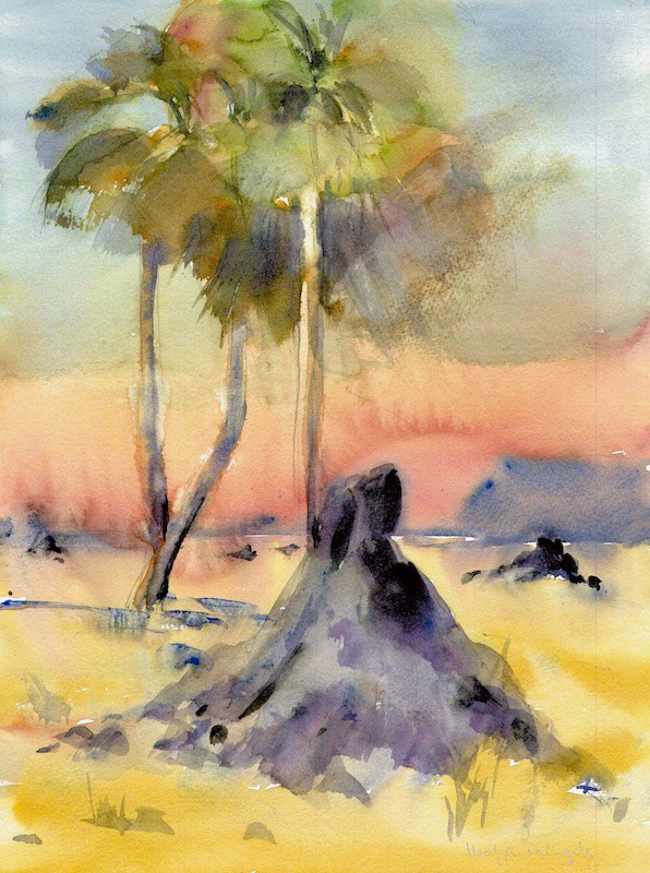 596x800 Watercolour Paintings Of The African Bush And Its Inhabitants - African Watercolor Paintings