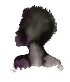 236x276 Mixed Media Watercolour Fashion Illustration - Afro Watercolor