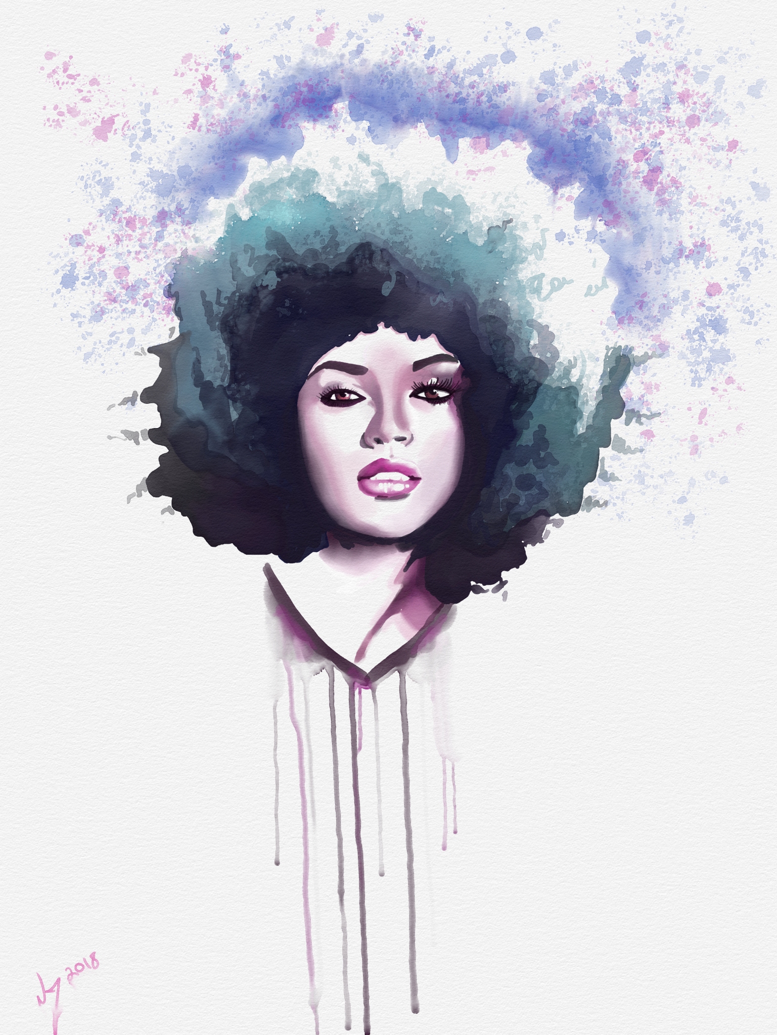 1537x2048 African Vampiress By Neil Fontaine Gallery Creative Community - Afro Watercolor