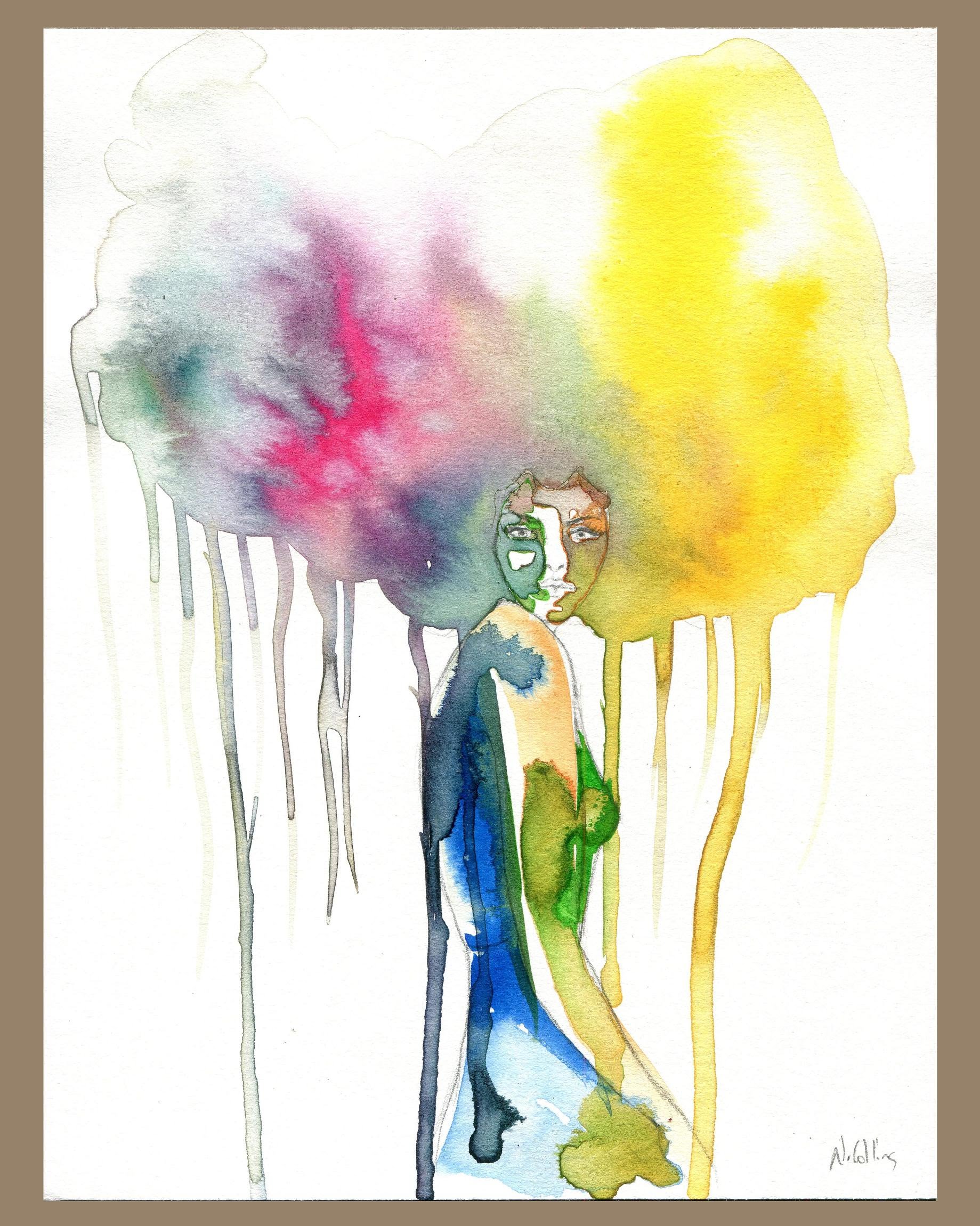 1839x2301 Speed Painting Woman Afro - Afro Watercolor