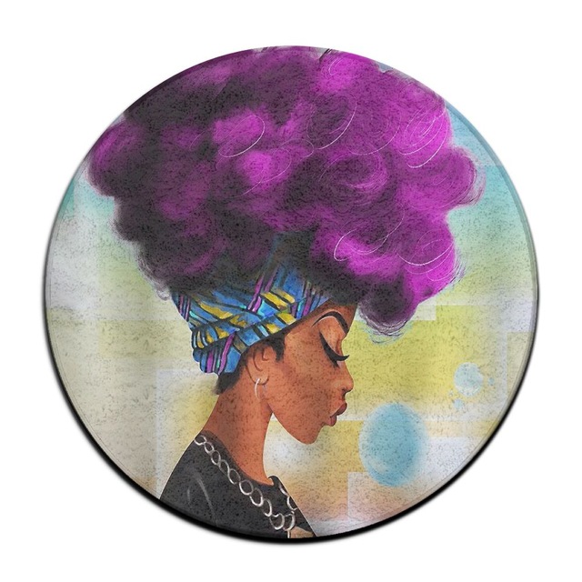 640x640 Traditional African Black Woman With Afro Hairstyle Blowing Gums - Afro Watercolor