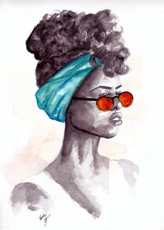 236x330 Bubbles, Watercolour, Woman, Girl... Drawings Cachoscacheada - Afro Watercolor