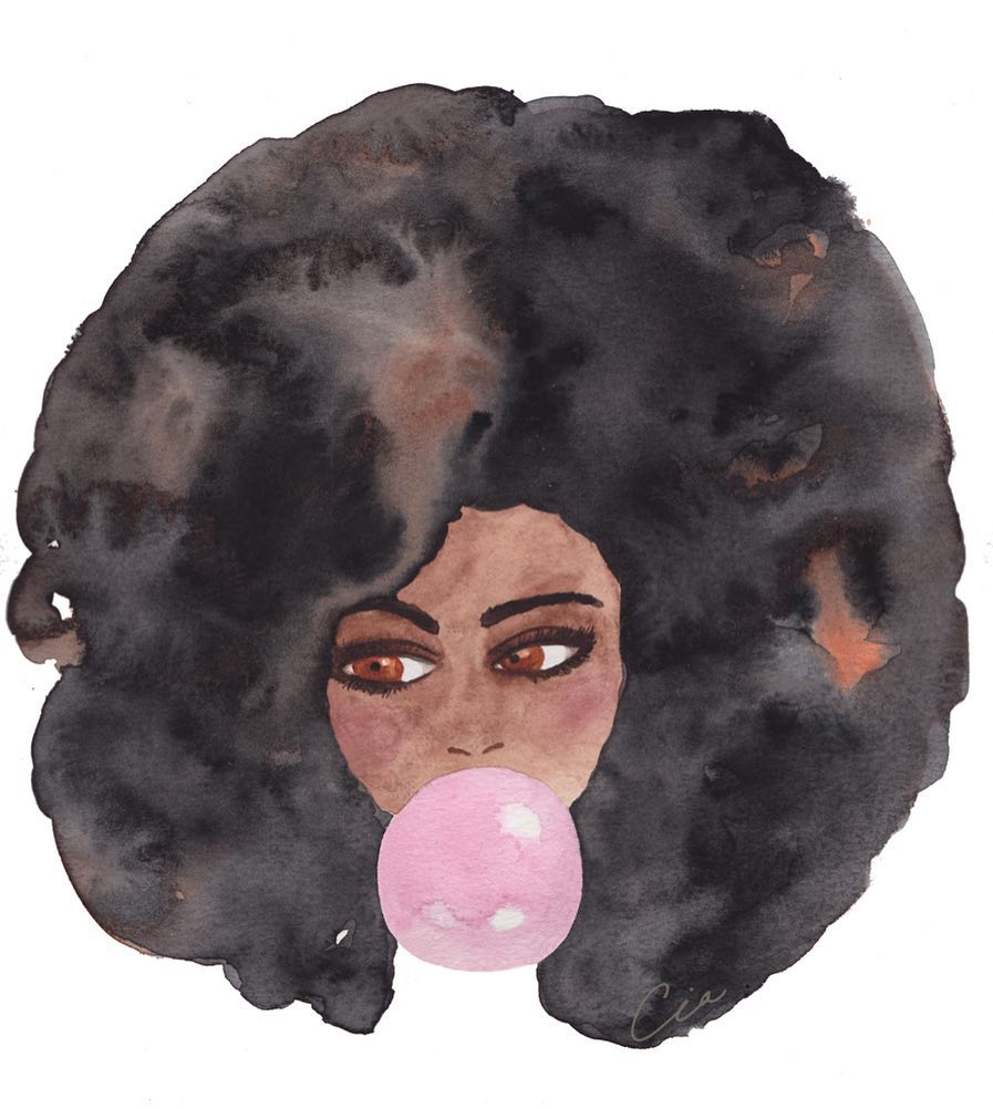 897x1002 Watercolor Afropunk - Afro Watercolor