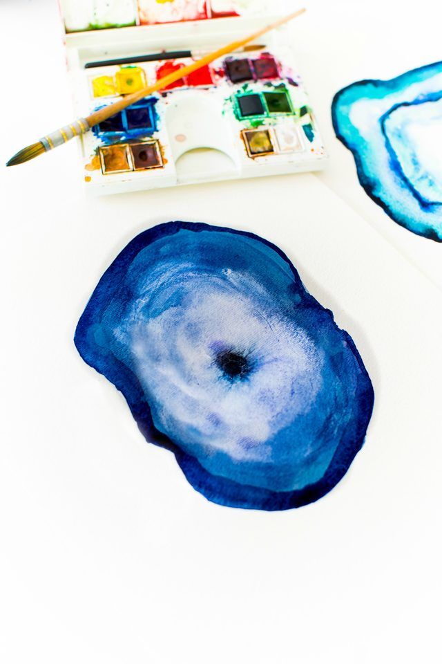 640x960 Diy Agate Watercolor Painting Watercolor, Paintings And - Agate Watercolor