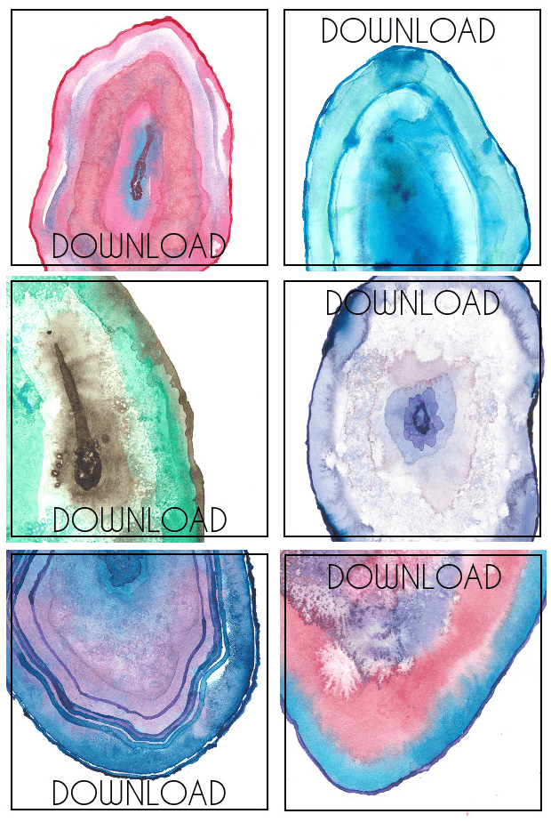 620x924 How To Paint Watercolor Agate Slices - Agate Watercolor