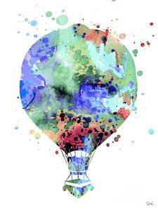 225x300 Hot Air Balloon Watercolor Art Fox River Valley Public Library - Air Balloon Watercolor