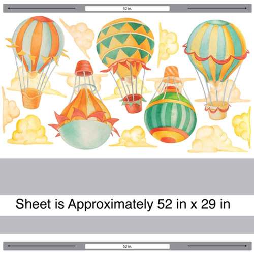500x500 Up Amp Away Hot Air Balloon Watercolor Wall Decal Kit - Air Balloon Watercolor