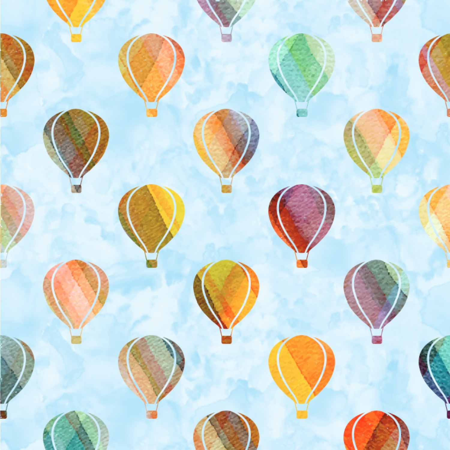 1500x1500 Watercolor Hot Air Balloons Wallpaper Amp Surface Covering (Water - Air Balloon Watercolor