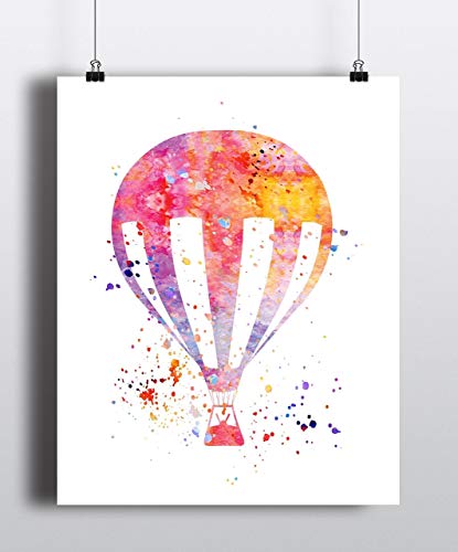 415x500 Hot Air Balloon Watercolor Art Print, Archival Art - Air Balloon Watercolor
