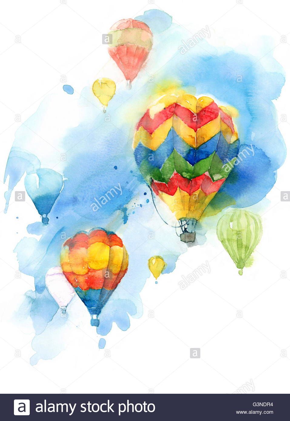 957x1390 Hot Air Balloon Festival Colorful Watercolor Background - Air Balloon Watercolor