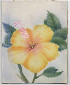 247x300 Old Watercolor Or Airbrush Painting Of Flower By Tip Freeman Art - Airbrush Watercolor