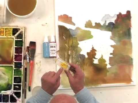 480x360 Watercolor Painting With Spray Bottle Effects, - Airbrush Watercolor