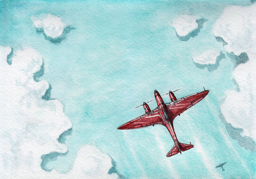 1070x747 Dehavilland Dh88 For Desk Watercolor By Alexandercrw - Airplane Watercolor