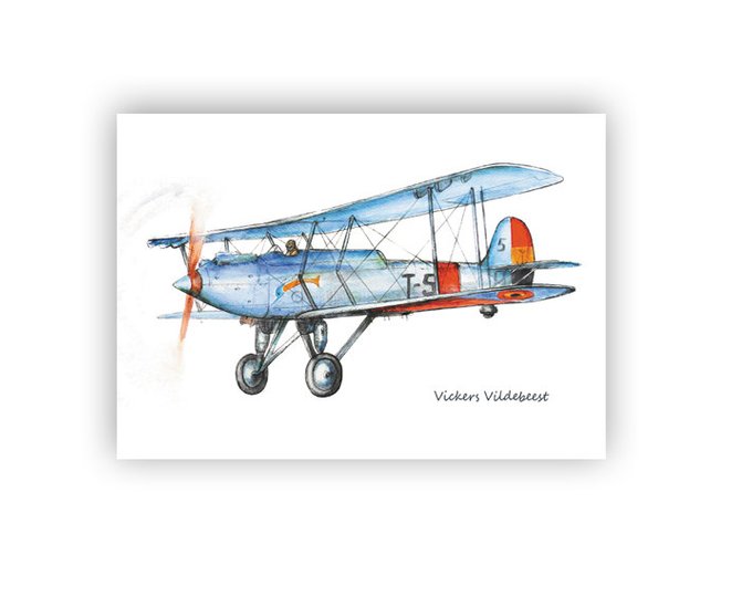 680x540 10% Off Coupon On Retro Airplane Decor Prop Driven Aircraft Set 3 - Airplane Watercolor