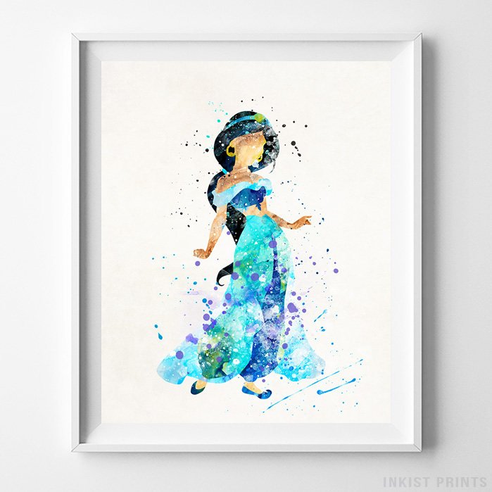 699x699 Aladdin Print Aladdin Watercolor Jasmine Disney Poster Etsy - Aladdin Watercolor
