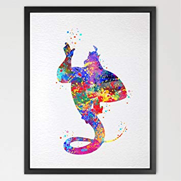 355x355 Dignovel Studios 8x10 Genie Aladdin Inspired Kids - Aladdin Watercolor