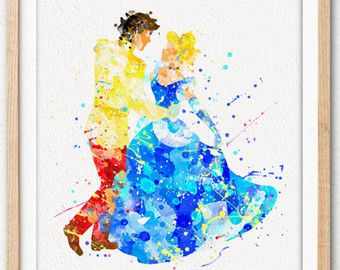 340x270 Disney Aladdin Watercolor Art Poster Print - Aladdin Watercolor