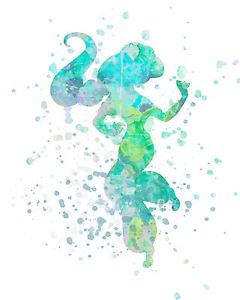 240x300 Watercolor Pop Art Print Princess Jasmine 2 Inspired By Disney - Aladdin Watercolor