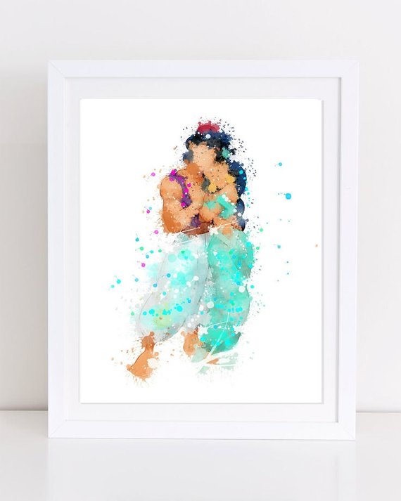 570x713 Disney Watercolor Aladdin Print Aladdin Watercolor - Aladdin Watercolor