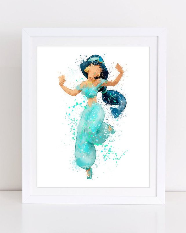 642x803 Disney Watercolor Watercolor Disney Jasmine Print Aladdin Etsy - Aladdin Watercolor