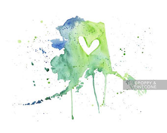 340x270 Alaska Watercolor Etsy - Alaska Watercolor