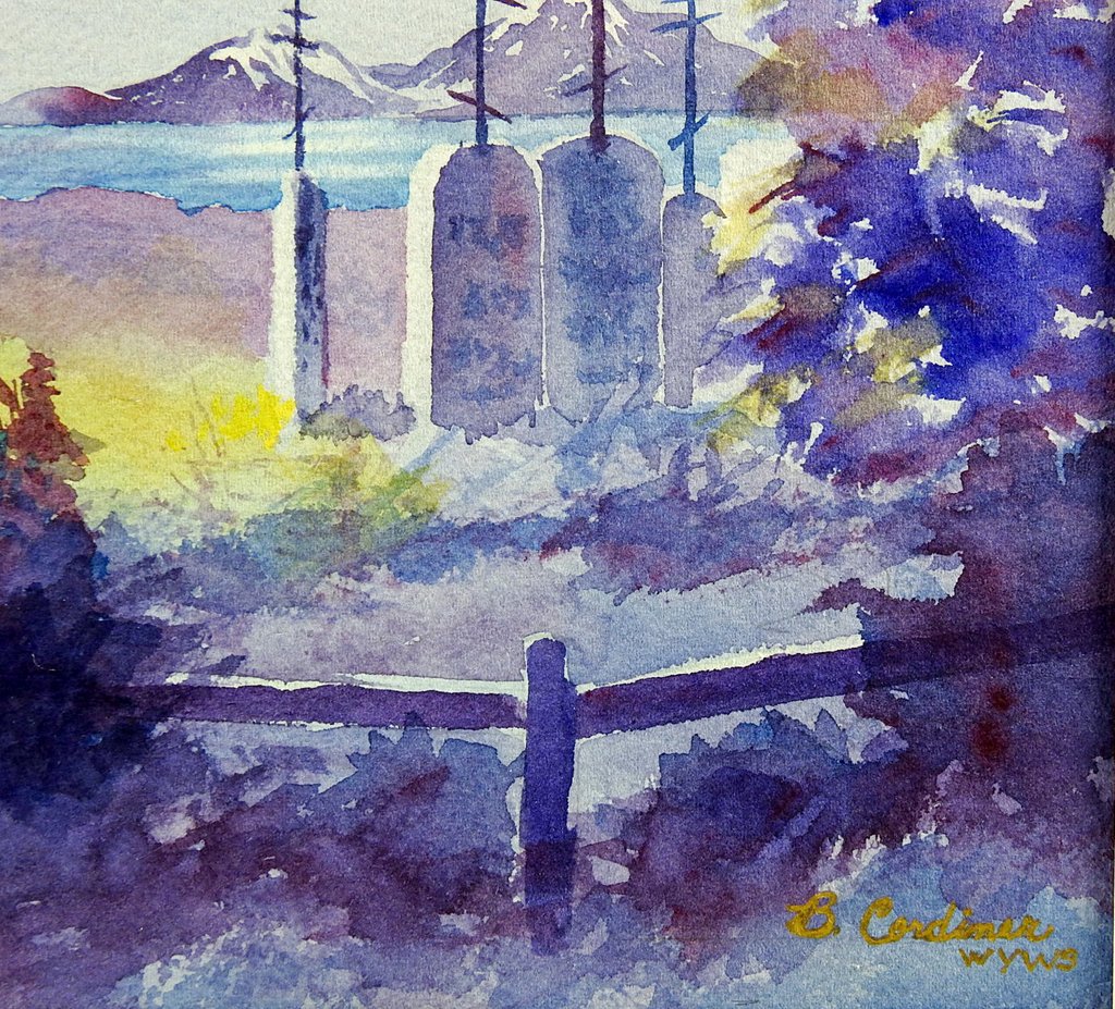 1024x927 Ninilchik Alaska Watercolor Painting Artifax Antiques Amp Design - Alaska Watercolor