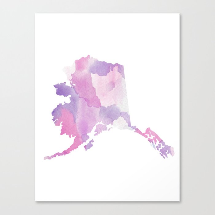 700x700 Watercolor State Map - Alaska Watercolor