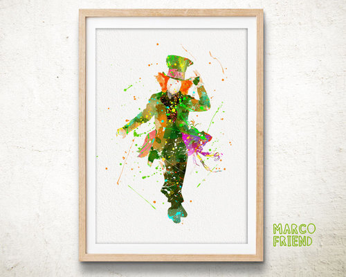 500x400 Mad Hatter, Alice In Wonderland - Alice In Wonderland Watercolor