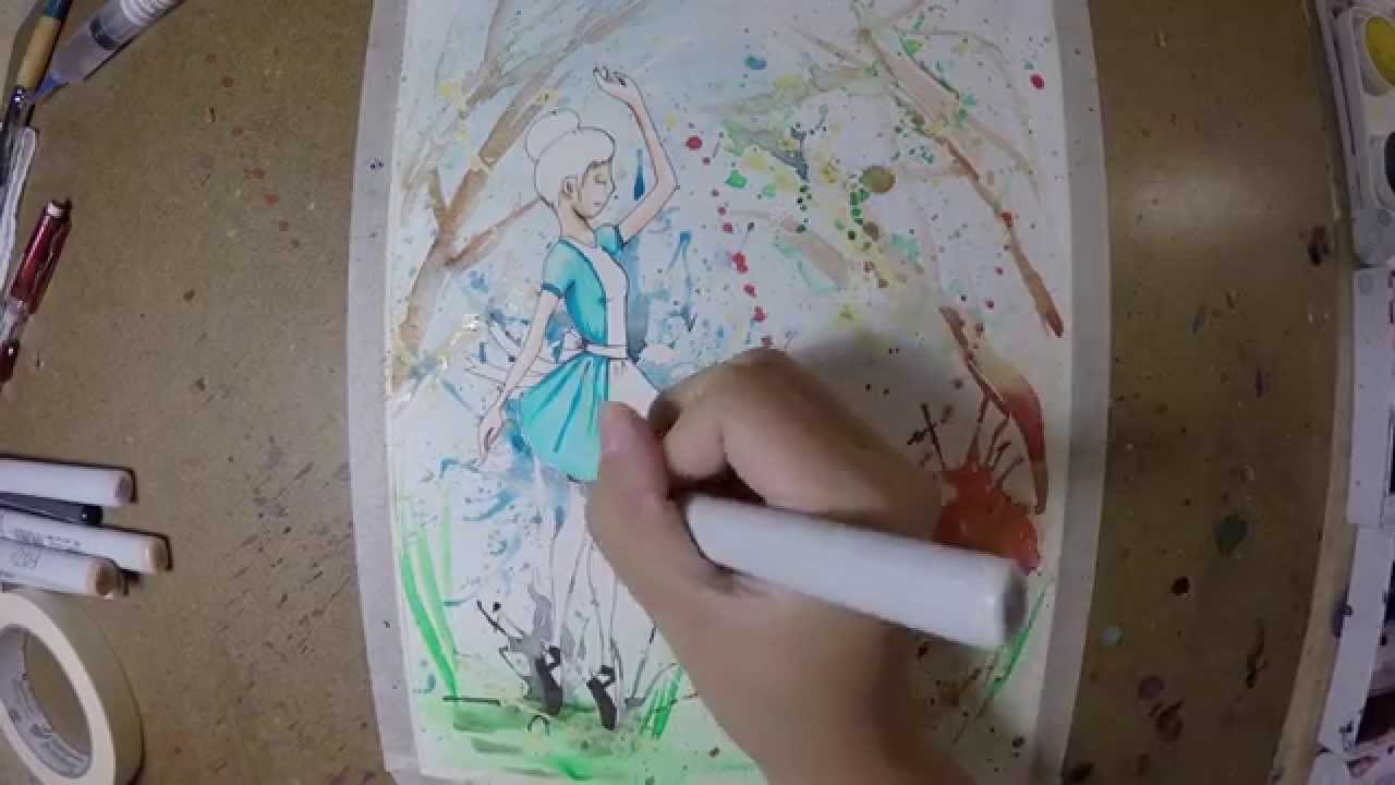 1280x720 Watercolor Illustration - Alice In Wonderland Watercolor