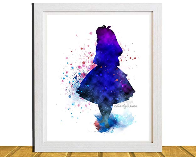 625x500 Alice In Wonderland Disney Inspired Digital Print - Alice In Wonderland Watercolor Painting
