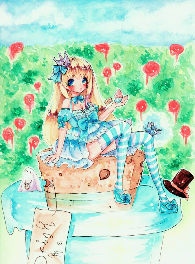 750x1013 Alice In Wonderland ~ Watercolor By Yumiaisaka - Alice Watercolor