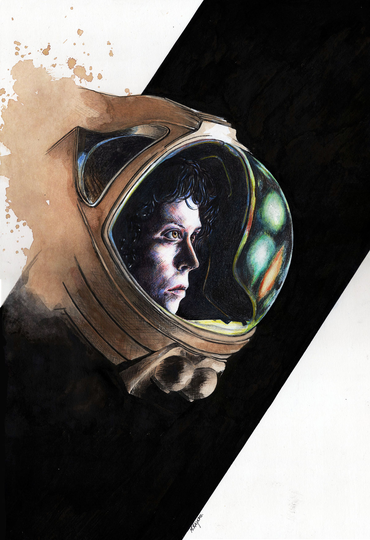 1200x1753 Alien Universe On Behance - Alien Watercolor