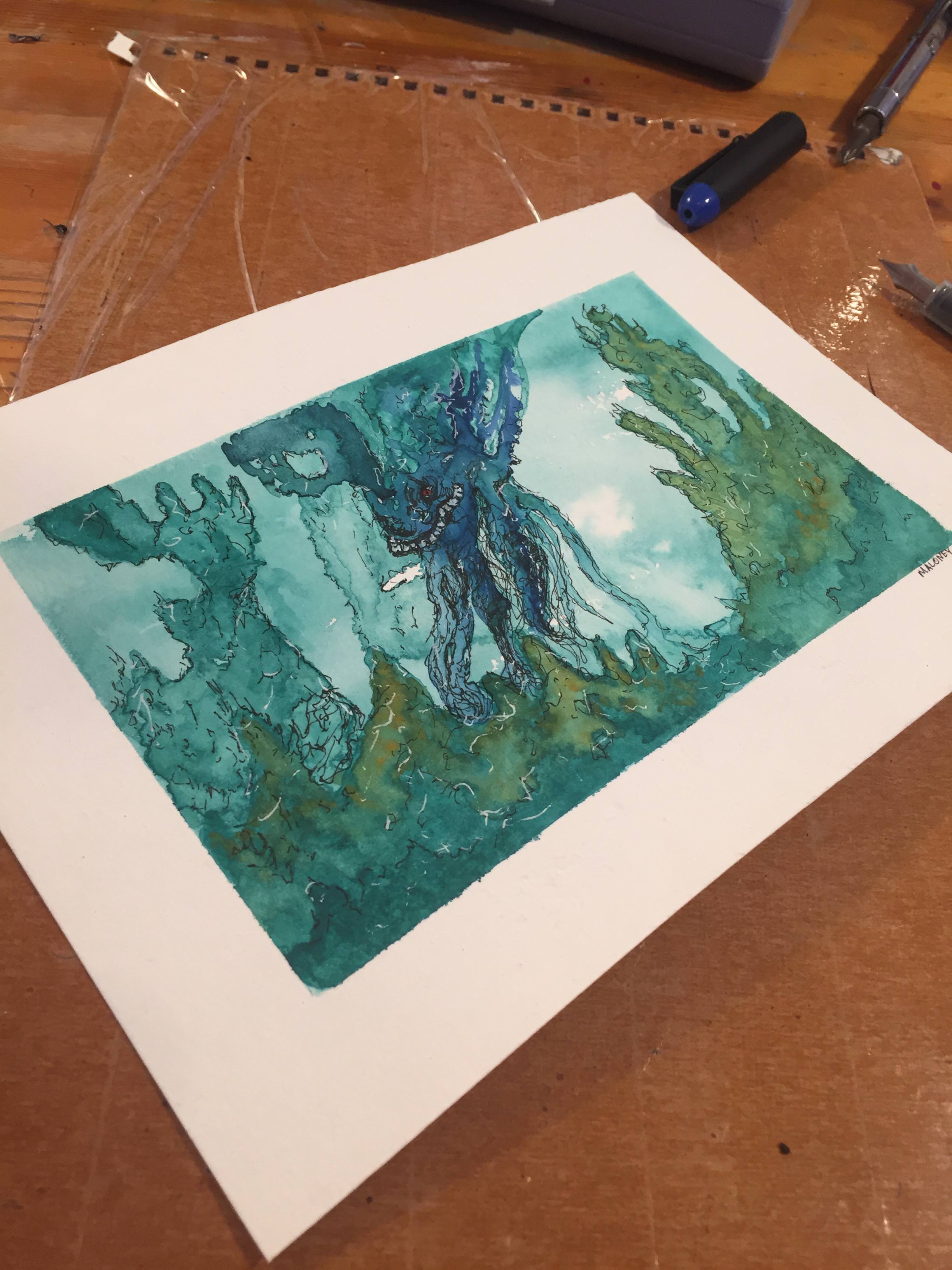 2448x3264 Alien Swamp Watercolor - Alien Watercolor
