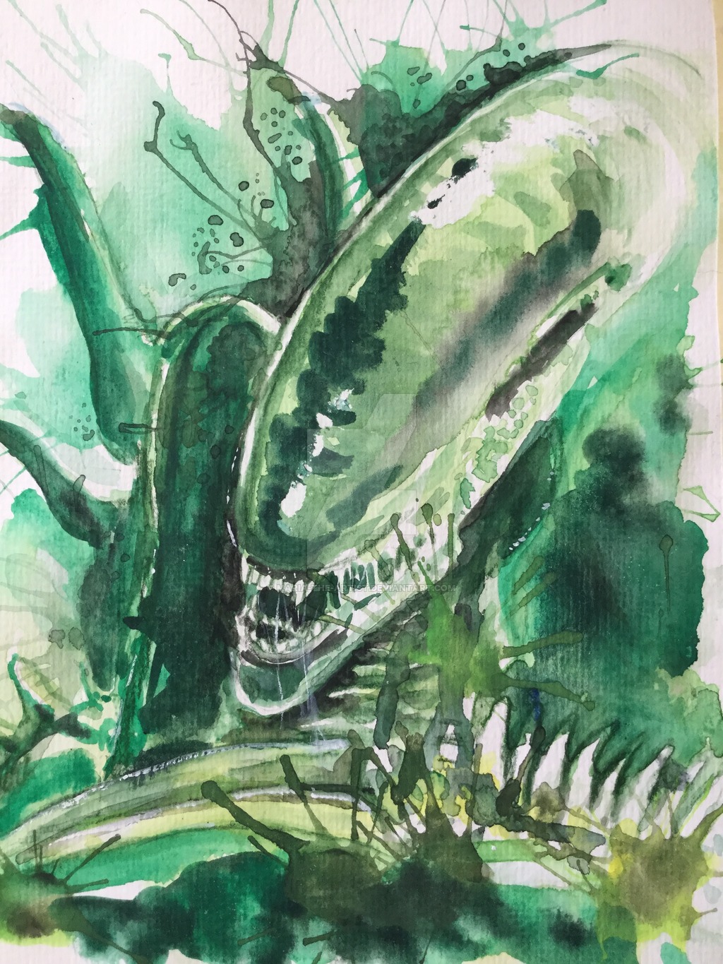 1024x1365 Alien,2017,watercolor,160x220mm By Maria The Artist - Alien Watercolor