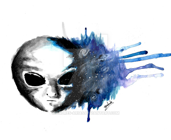 600x490 Alien Watercolor By Andres Arias - Alien Watercolor