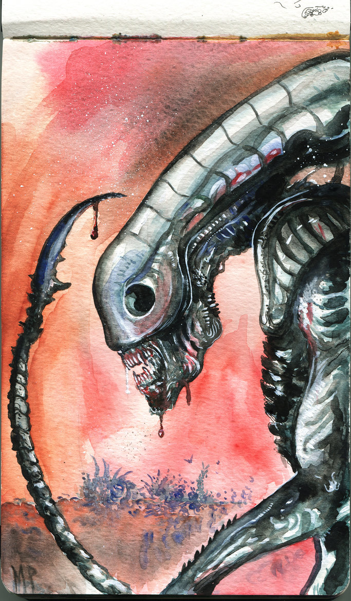 683x1168 Alien Watercolor Second Version By Marcopagnotta - Alien Watercolor