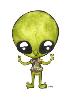 236x333 Collection Of Free Alienating Clipart Alien Body. Download On Ubisafe - Alien Watercolor