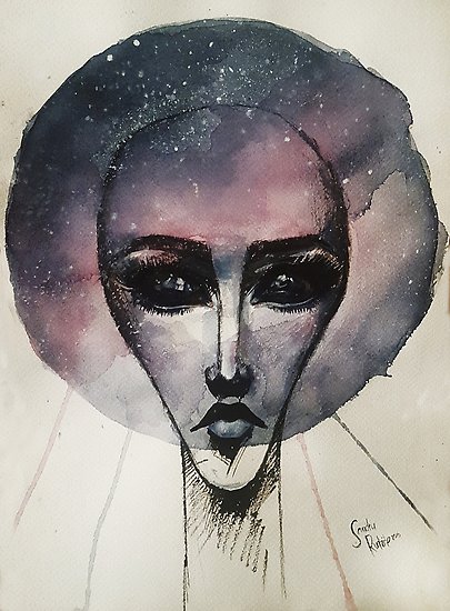 405x550 Watercolor Alien Posters By Misscoookiez Redbubble - Alien Watercolor